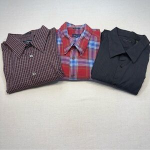 Set of 3 Men’s XXL Button-down Long Sleeve Shirts